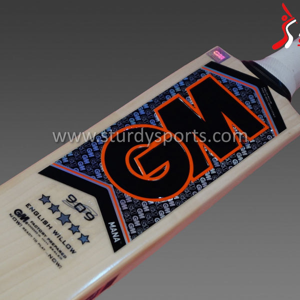 GM Mana 909 Cricket Bat - Size 4 - English Willow - Youth / Boys - GM - Sturdy Sports