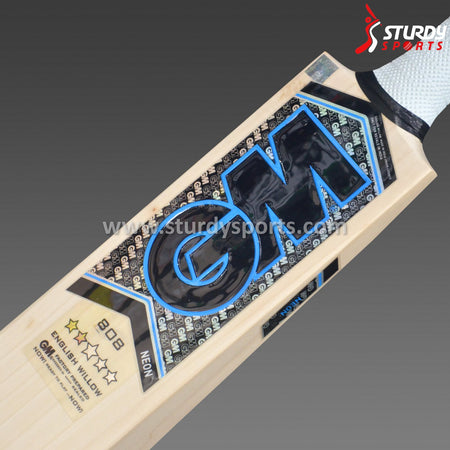 GM Neon 808 Cricket Bat - Senior - English Willow - Mens (SH) - GM - Sturdy Sports