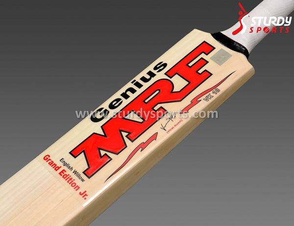 MRF Virat Kohli Genius Grand Edition Junior Cricket Bat - Size 5 - English Willow - Youth / Boys - MRF - Sturdy Sports