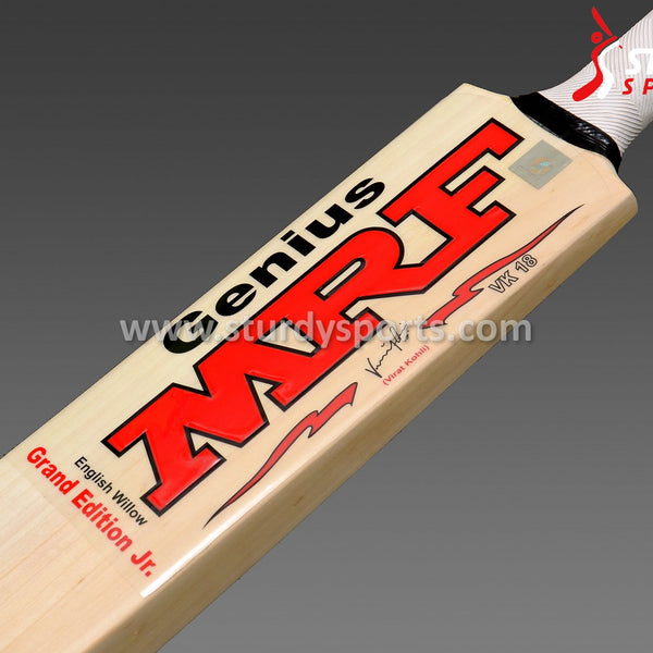 MRF Virat Kohli Genius Grand Edition Junior Cricket Bat - Size 5 - English Willow - Youth / Boys - MRF - Sturdy Sports