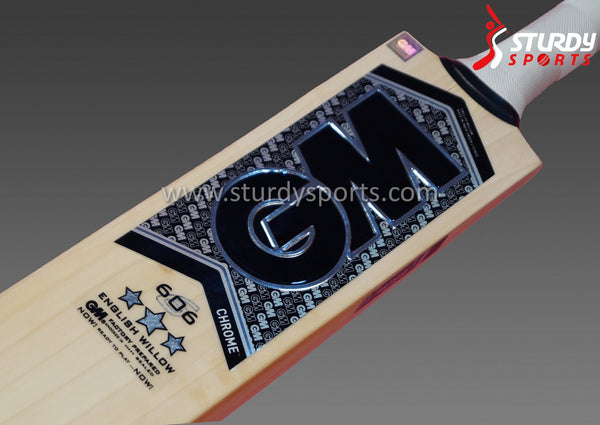 GM Chrome 606 Cricket Bat - Senior - English Willow - Mens (SH) - GM - Sturdy Sports