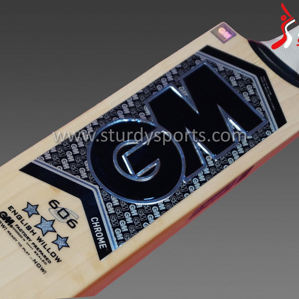 GM Chrome 606 Cricket Bat - Senior - English Willow - Mens (SH) - GM - Sturdy Sports