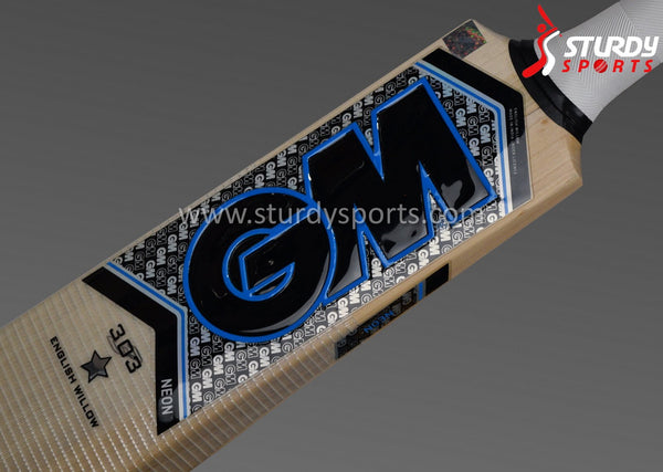 GM Neon 303 Cricket Bat - Size 6 - English Willow - Youth / Boys - GM - Sturdy Sports