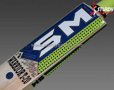 SM Warrior T20 Cricket Bat - Senior - English Willow - Mens (SH) - SM - Sturdy Sports