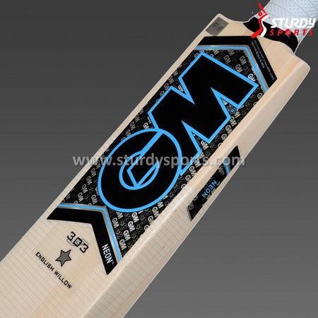 GM Neon 303 Cricket Bat - Small Men - English Willow - Youth / Boys - GM - Sturdy Sports