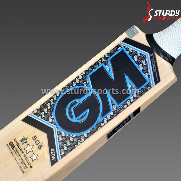 GM Neon 505 Cricket Bat - Senior - English Willow - Mens (SH) - GM - Sturdy Sports