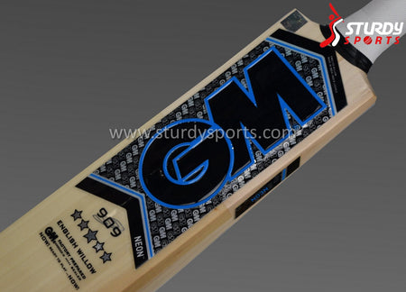 GM Neon 909 Cricket Bat - Size 6 - English Willow - Youth / Boys - GM - Sturdy Sports