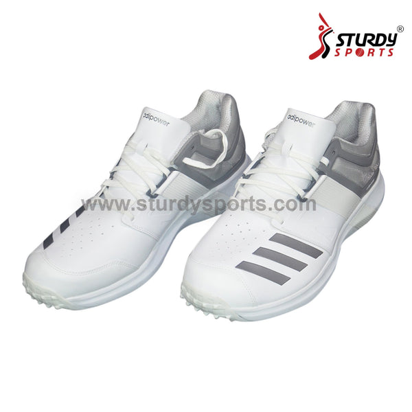 Adidas Adipower Vector Steel Spikes Cricket Shoes - Grey White - Steel Spikes Shoes - Adidas - Sturdy Sports