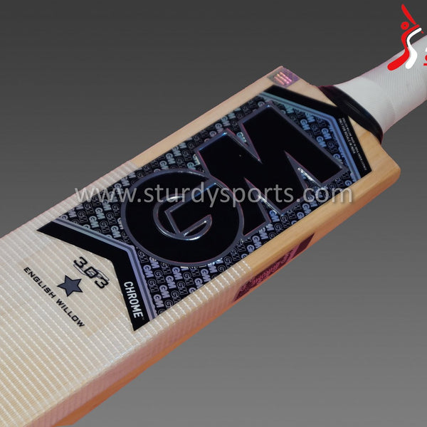 GM Chrome 303 Cricket Bat - Senior - English Willow - Mens (SH) - GM - Sturdy Sports