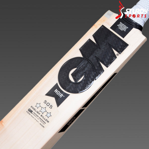 GM Noir 505 Cricket Bat - Harrow - English Willow - Youth / Boys - GM - Sturdy Sports