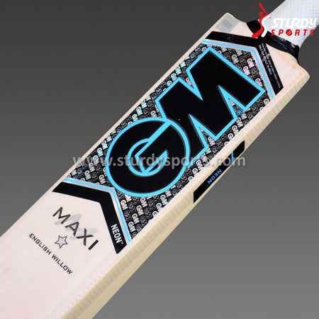 GM Neon Maxi Cricket Bat - Small Men - English Willow - Youth / Boys - GM - Sturdy Sports