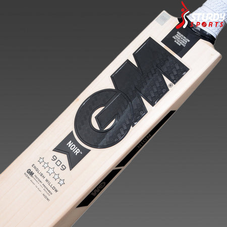 GM Noir 909 Cricket Bat - Senior - English Willow - Mens (SH) - GM - Sturdy Sports