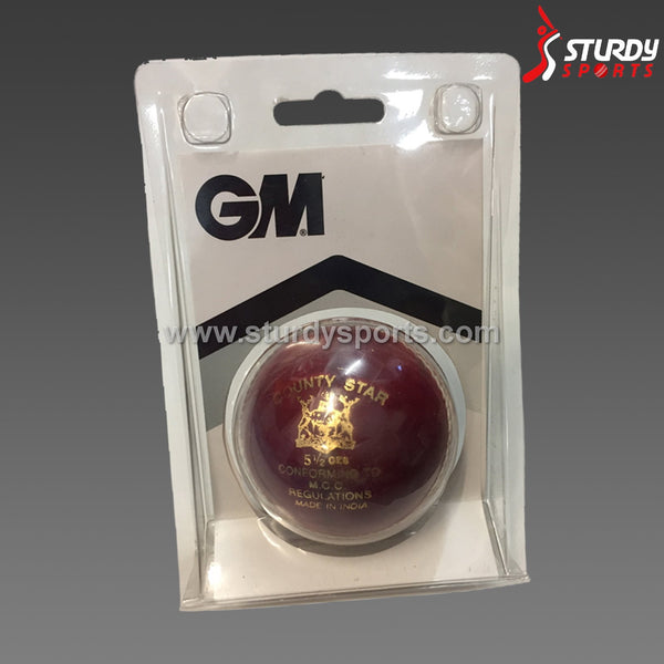 GM County Star Red - 4 piece Ball (Senior) - 4 Piece Leather Ball - GM - Sturdy Sports