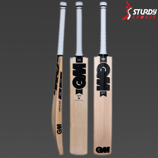 GM Noir 303 Cricket Bat - Senior LB/LH - English Willow - Mens (LB/LH) - GM - Sturdy Sports