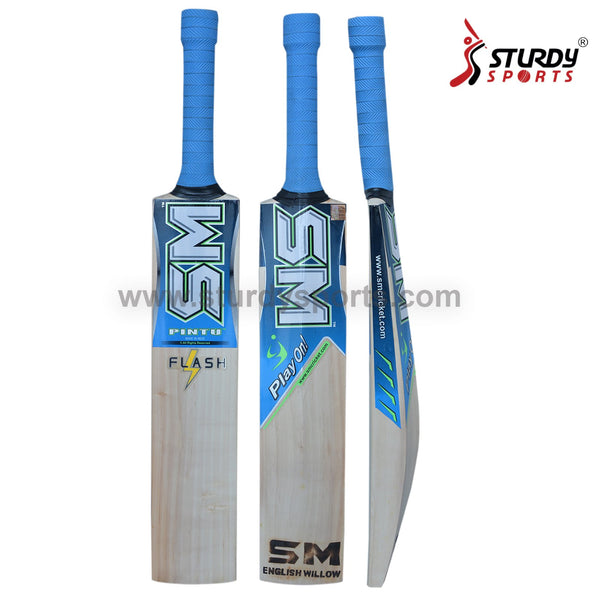 SM Flash Cricket Bat - Size 1 - English Willow - Youth / Boys - SM - Sturdy Sports