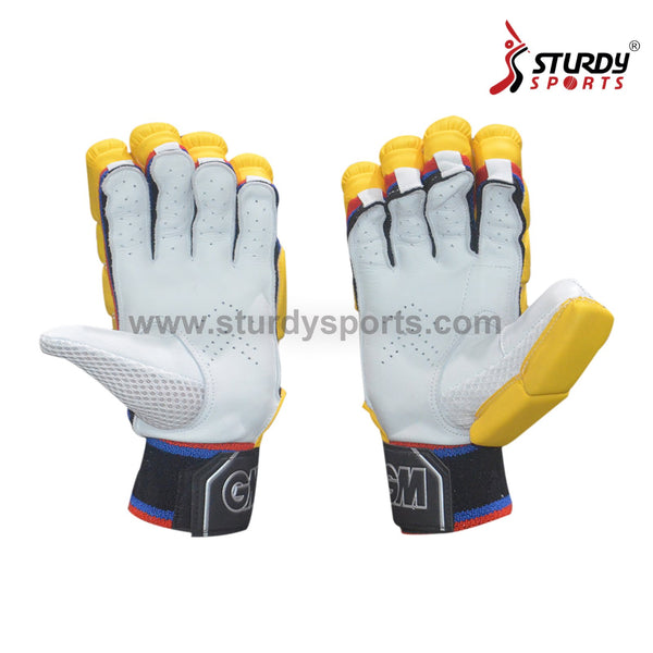 GM Mythos 606 Coloured Batting Gloves Yellow - Mens - Batting Gloves - Mens - GM - Sturdy Sports