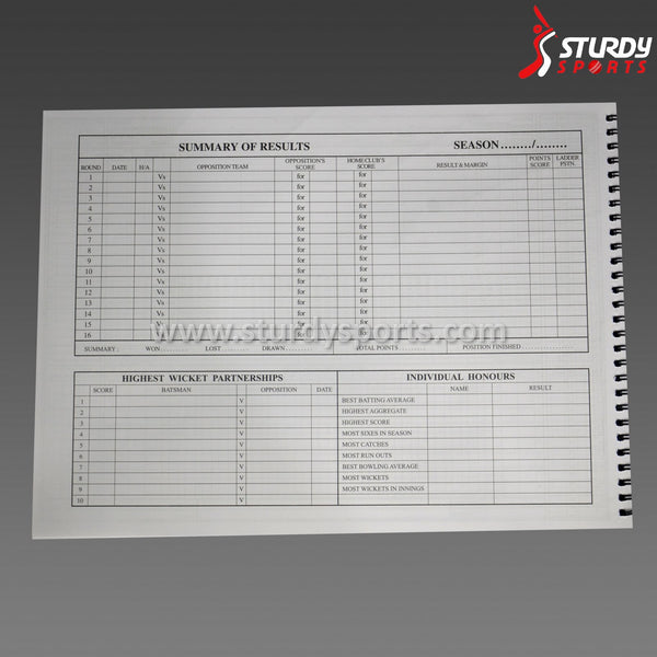 Gray Nicolls ScoreBook - 60 Innings - Score Book - Gray Nicolls - Sturdy Sports