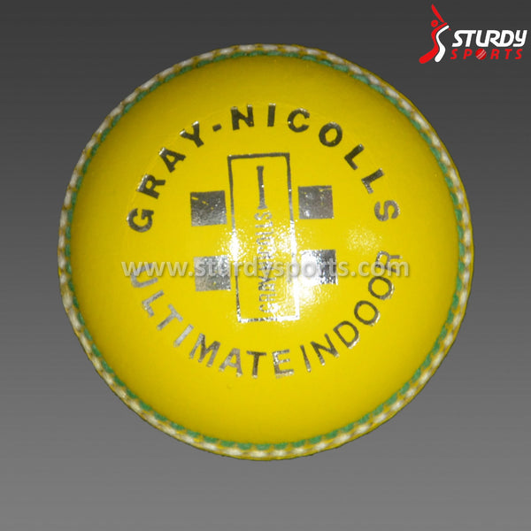 Gray Nicolls Ultimate Indoor Cricket Ball - Yellow - Indoor Leather Ball - Gray Nicolls - Sturdy Sports