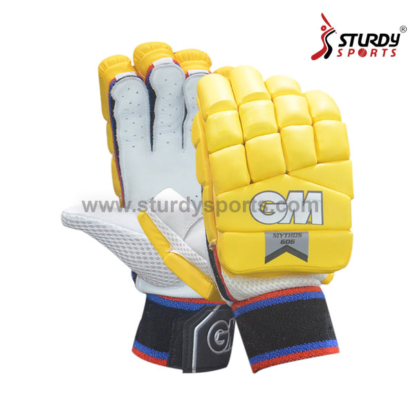 GM Mythos 606 Coloured Batting Gloves Yellow - Mens - Batting Gloves - Mens - GM - Sturdy Sports