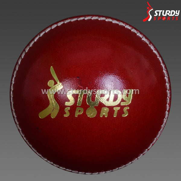 Sturdy Australian Leather Red Colored- 2 piece Ball (Senior) - 2 Piece Leather Ball - Sturdy - Sturdy Sports