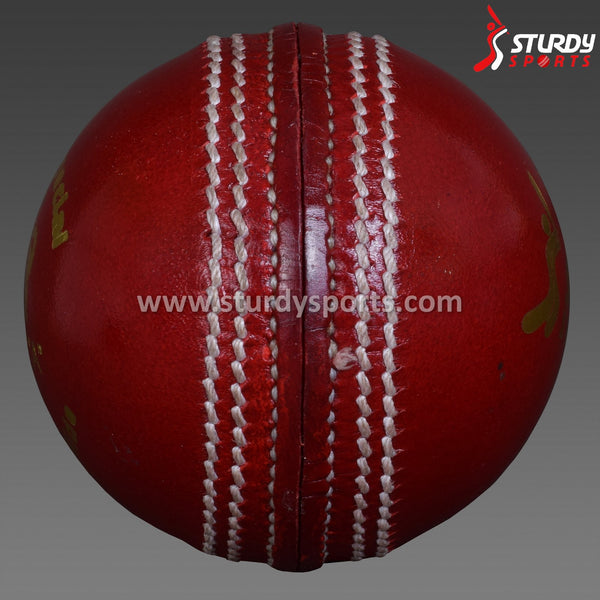 Sturdy Australian Leather Red Colored- 2 piece Ball (Senior) - 2 Piece Leather Ball - Sturdy - Sturdy Sports