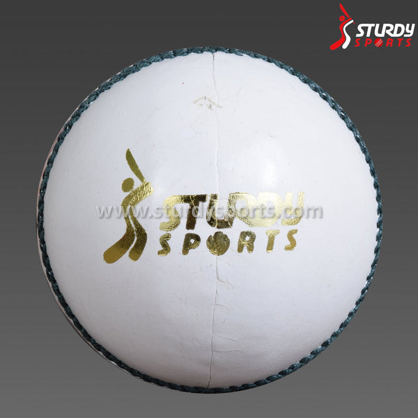 Sturdy Australian Leather White Colored - 4 Piece Ball (Senior) - 4 Piece Leather Ball - Sturdy - Sturdy Sports