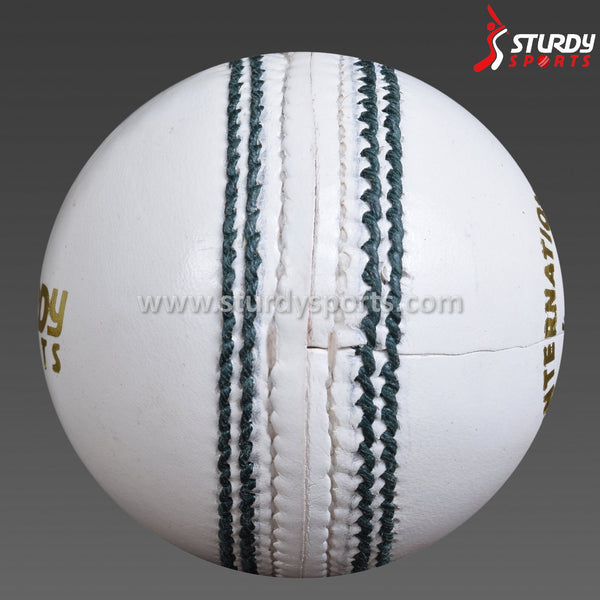 Sturdy Australian Leather White Colored - 4 Piece Ball (Senior) - 4 Piece Leather Ball - Sturdy - Sturdy Sports