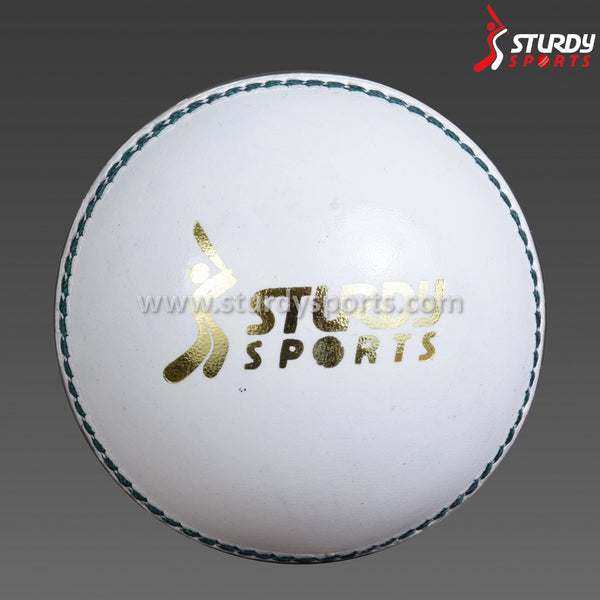 Sturdy Australian Leather White Colored - 2 Piece Ball (Senior) - 2 Piece Leather Ball - Sturdy - Sturdy Sports