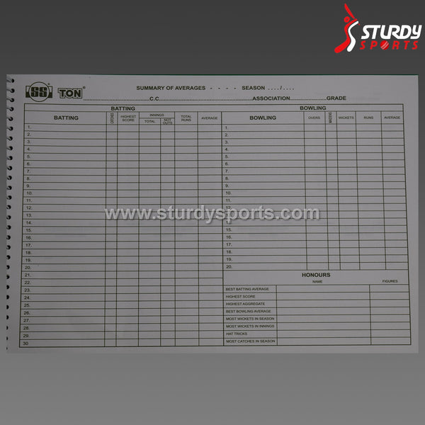 SS Score Book - Score Book - SS - Sturdy Sports