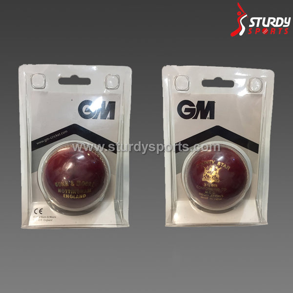 GM County Star Red - 4 piece Ball (Senior) - 4 Piece Leather Ball - GM - Sturdy Sports